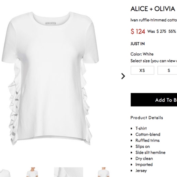 NWT Alice + Olivia Short Sleeve Ruffle Top M - Picture 2 of 2